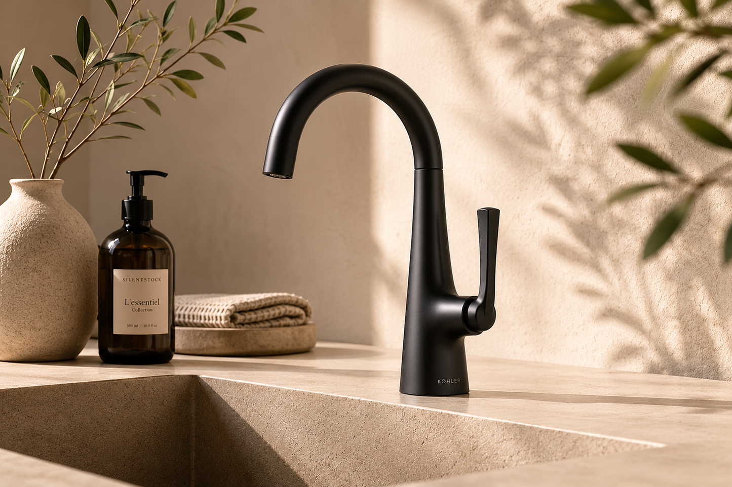 Robinet de bar Kohler Graze Noir mat