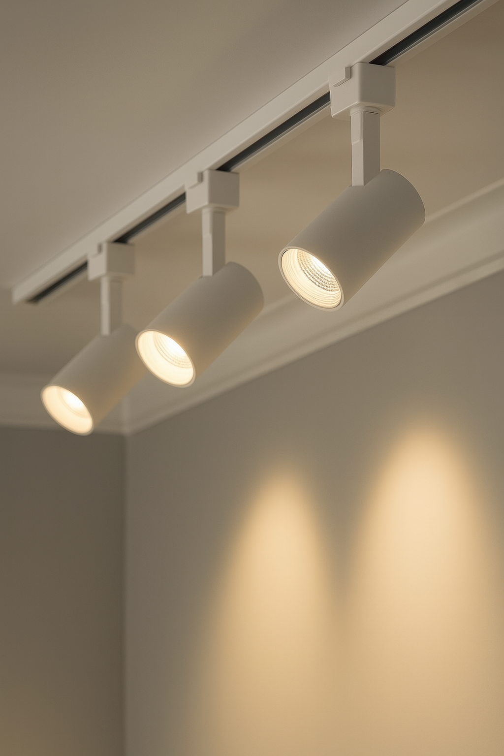 Projecteur DELTA LED sur rail, blanc chaud