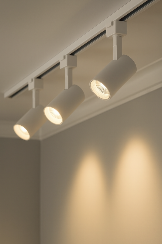 Projecteur DELTA LED sur rail, blanc chaud